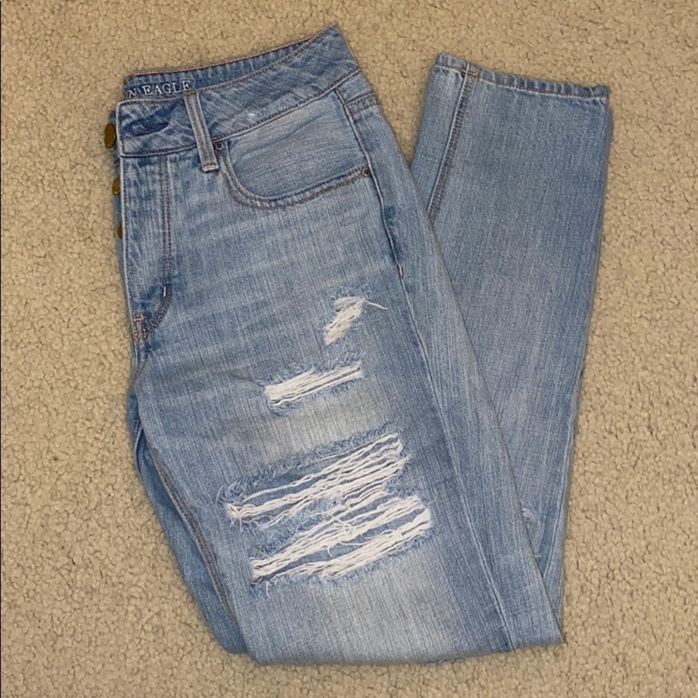 American Eagle High Waisted Ripped Boyfriend Jeans